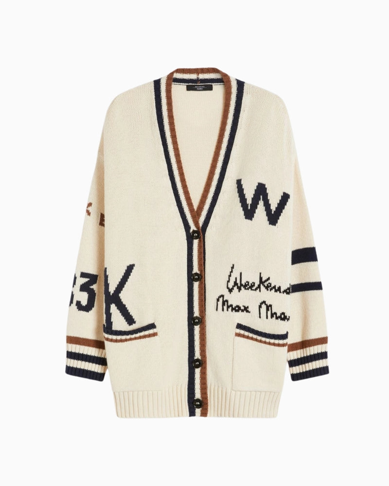 Weekend Max Mara oversized cardigan cream, pocket detail – Áines Boutique