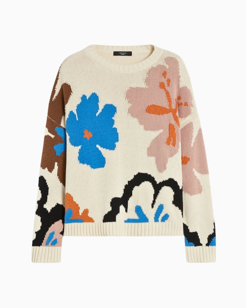Weekend Max Mara patterned cotton knit multicolour, fabric pattern detail – Áines Boutique