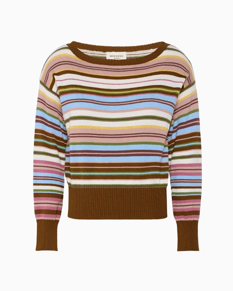 Weekend Max Mara Pure Cotton Yarn Sweater in Multicolour fabric detail