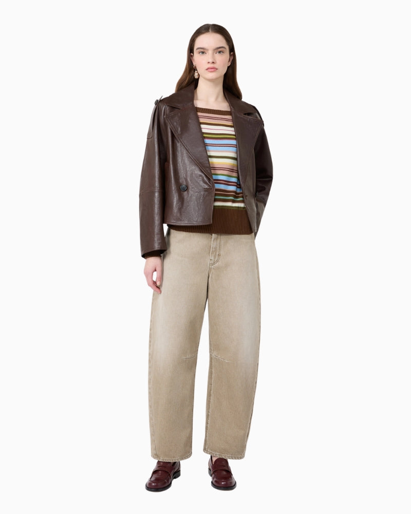 Weekend Max Mara Pure Cotton Yarn Sweater in Multicolour styled view