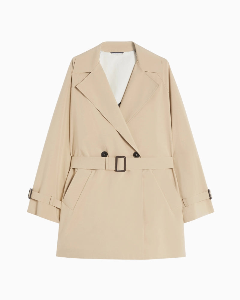Weekend Max Mara Short Trench Coat in Beige belt detail