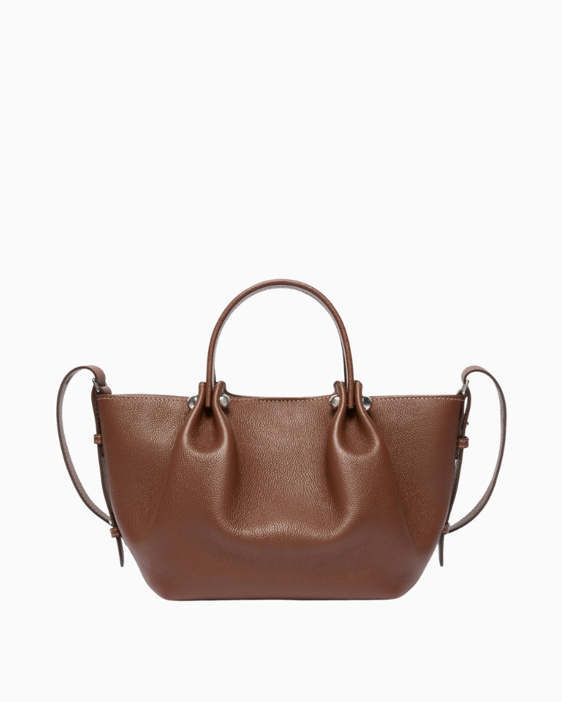 Weekend Max Mara Small Leather Tote Bag in brown back view