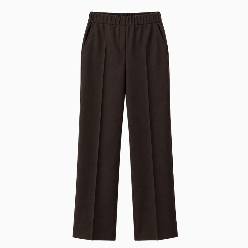 Weekend Max Mara Stretch Wool Flannel Trousers in Brown front view