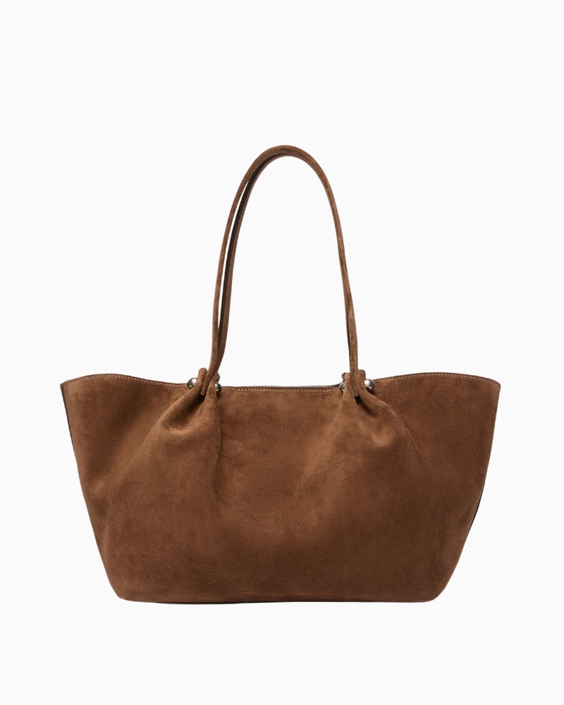 Weekend Max Mara Suede Tote Bag in brown back view