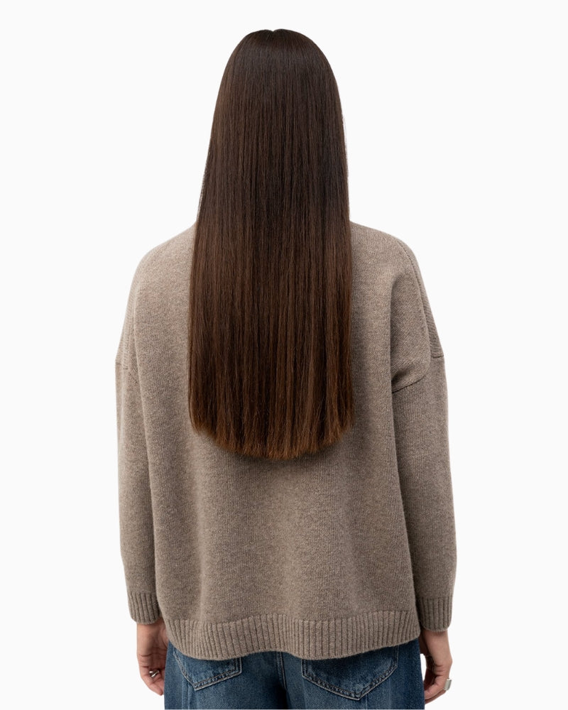 Weekend Max Mara Wool Turtleneck Jumper in Light Brown back view