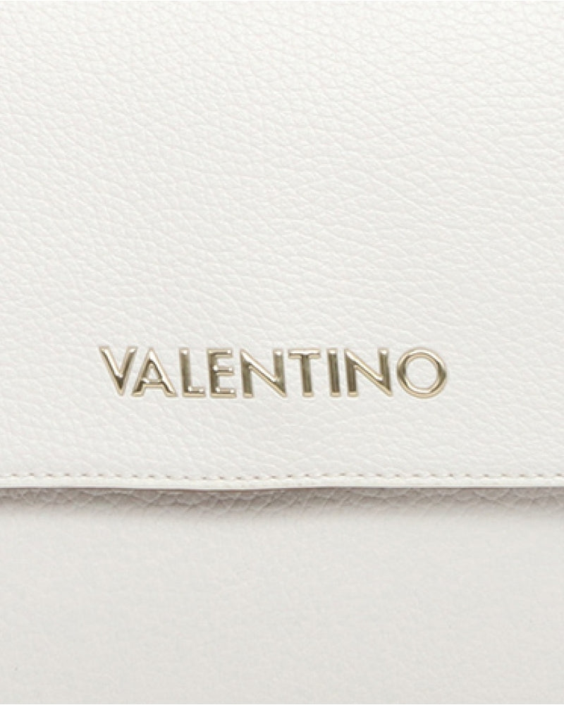 White structured Valentino bag close up logo and texture detail