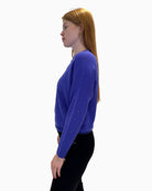 Side view of purple wool-cashmere jumper by Faber Woman