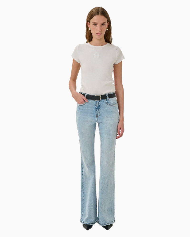 My Essential Wardrobe MWKazia Bootcut Jeans light denim full length view