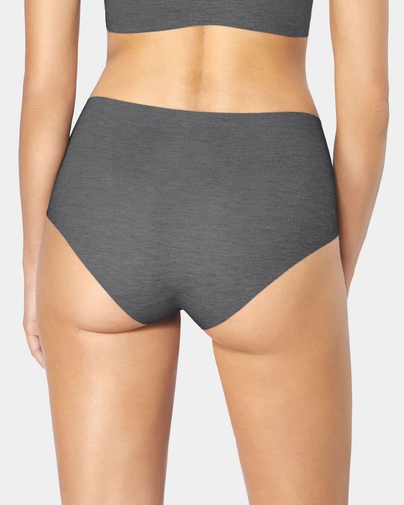 Sloggi - Zero Feel Natural High Waist Brief in Grey - Rear View
