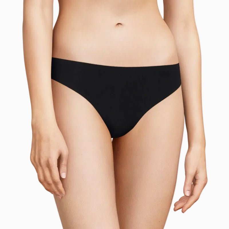 Chantelle Soft Stretch Thong in black front view