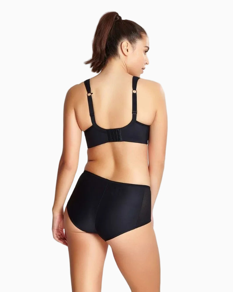 Panache Wired Sports Bra in Black back view