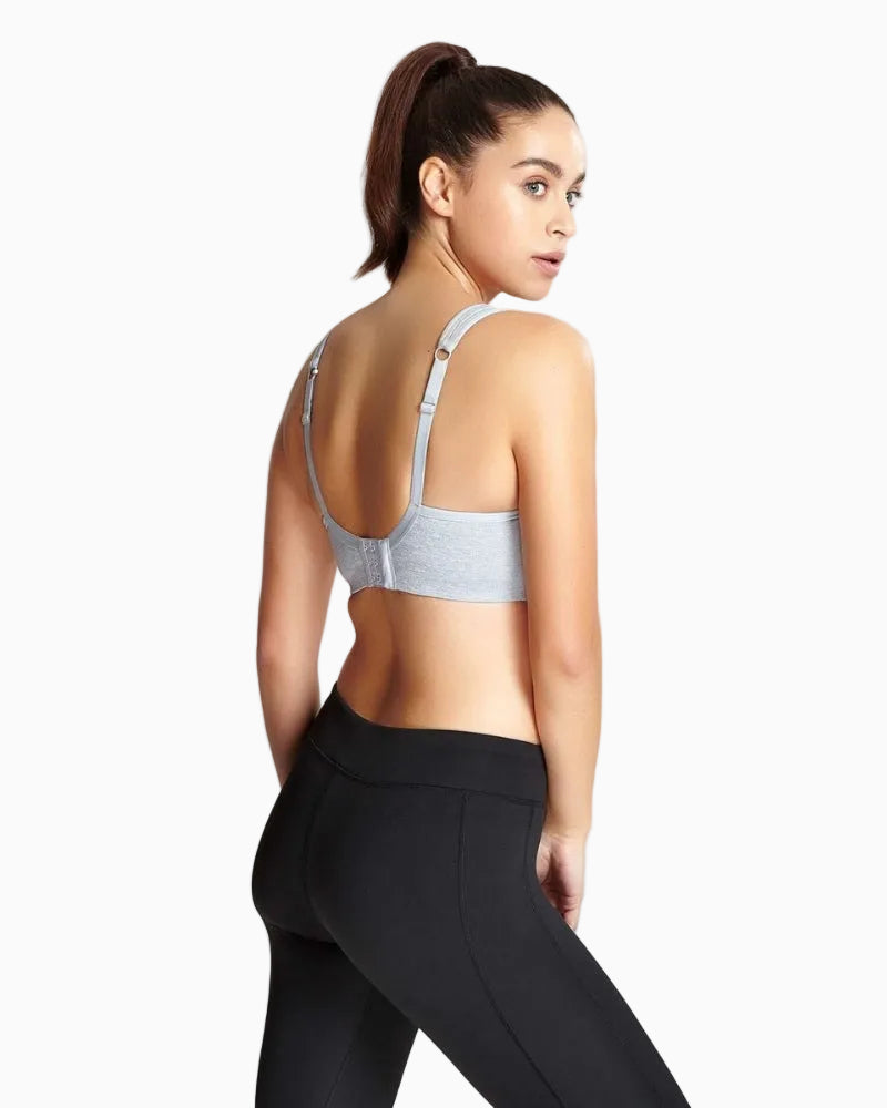 Panache Wired Sports Bra in Grey back view