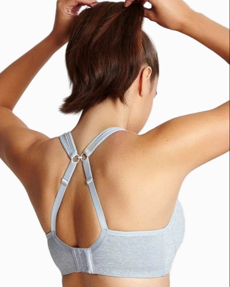Panache Wired Sports Bra in Grey racer back detail