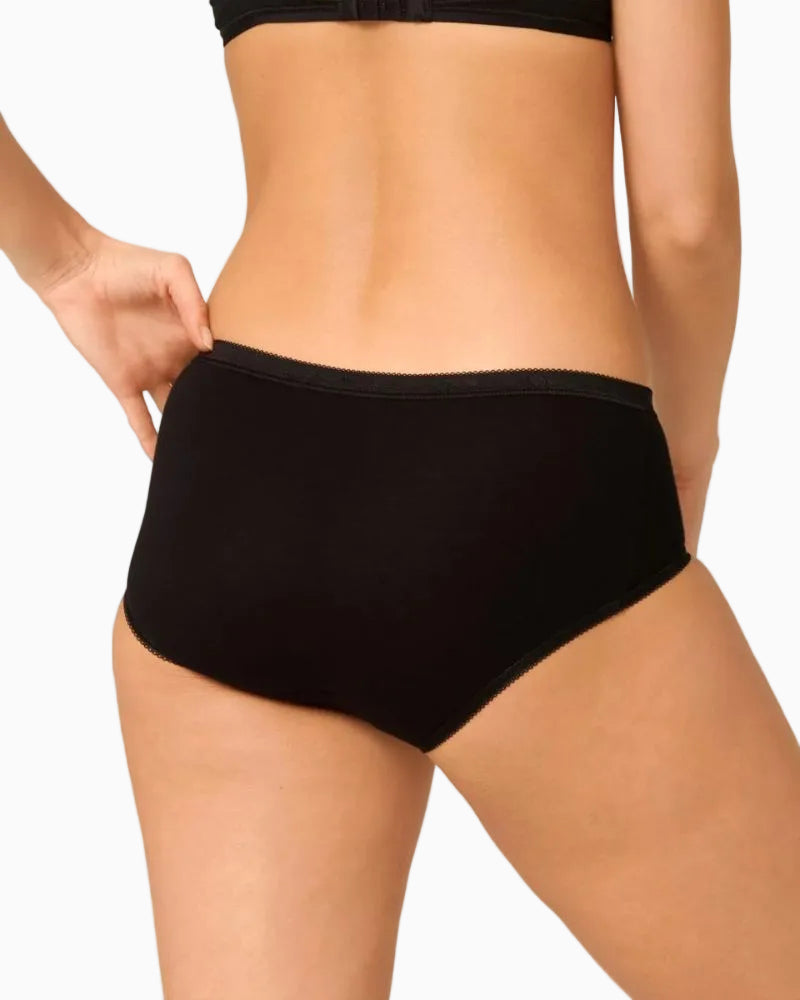 Sloggi - Basic+ Midi Briefs in Black- Back View