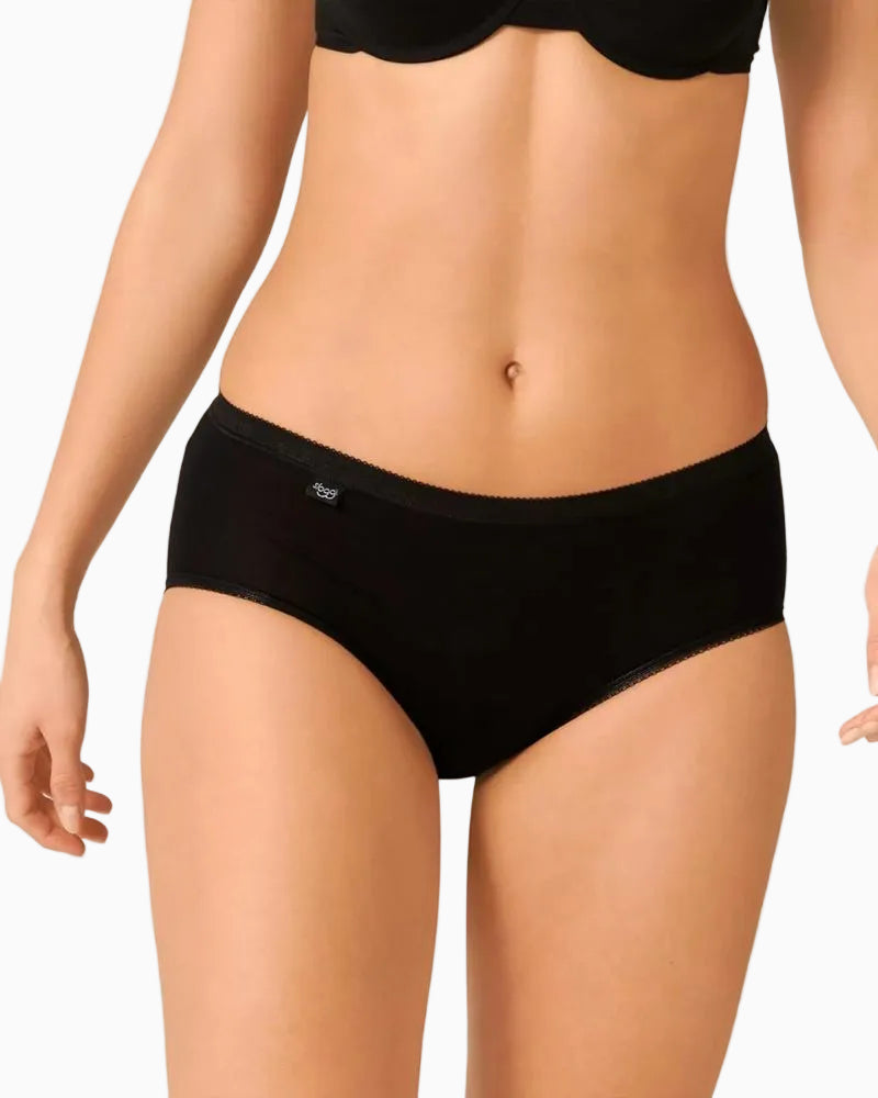 Sloggi - Basic+ Midi Briefs in Black- Front View