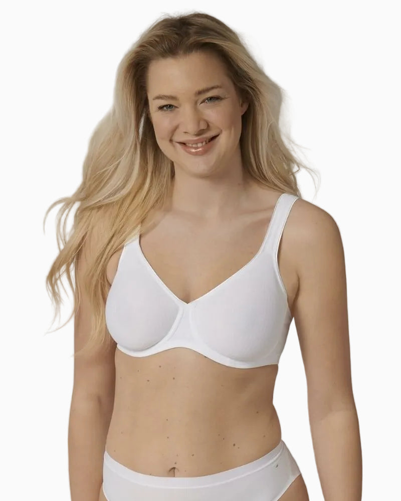 Triumph Modern Soft Cotton Wired Bra in White front view