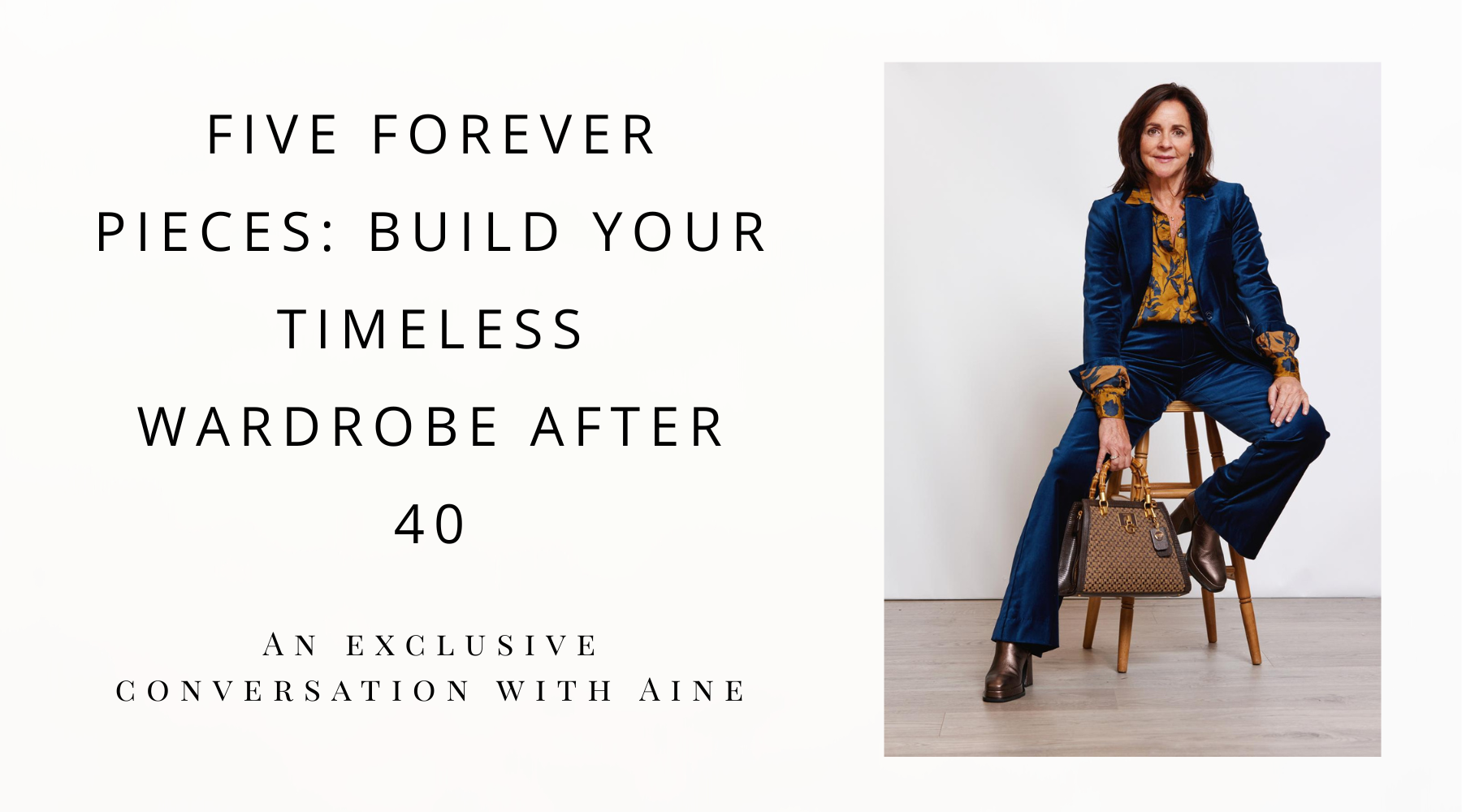 aine sitting on a chair in her outfit 