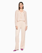 1. Marc Cain Blouse with Flounces in Light Beige, flowing fabric detail
