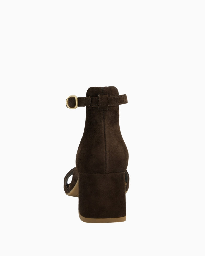 Paul Green High Heel Sandals in Brown back view