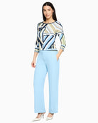 Betty Barclay Basic T-Shirt blue green patterned full outfit view