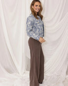 Kimara Lee Jacket Blue Denim side outfit view