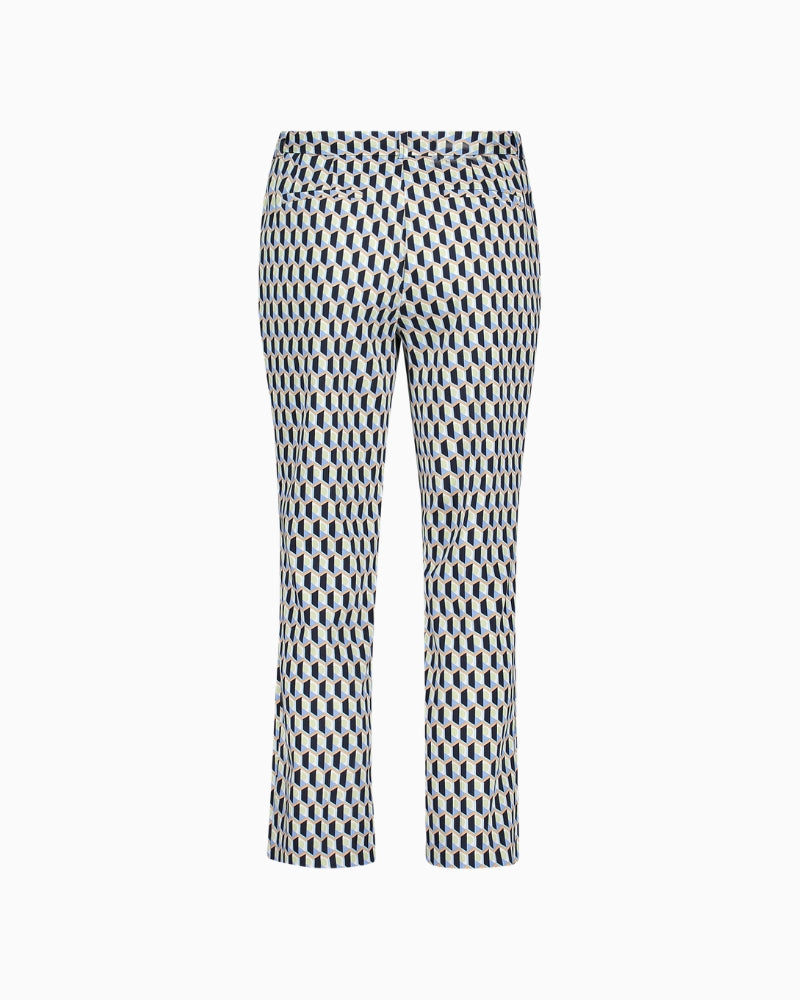 Betty Barclay Business Trousers blue green graphic back view