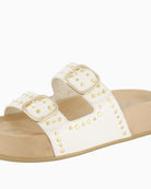 Paul Green Studded Mules in White stud detail
