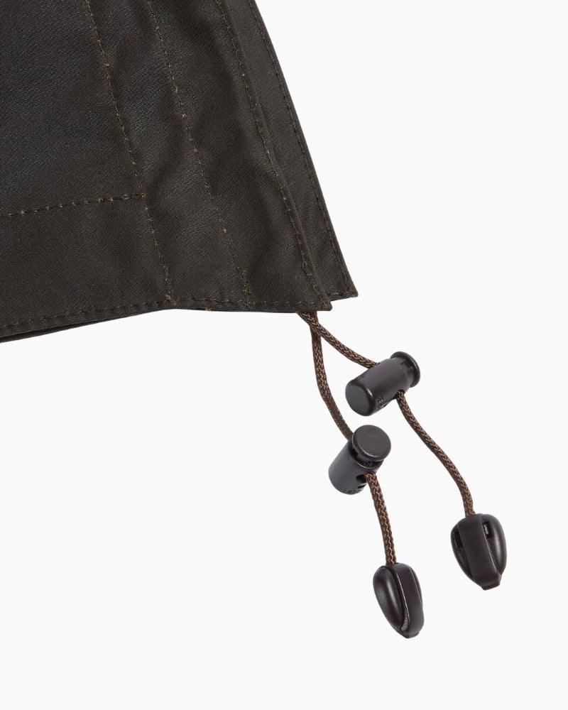 Barbour Classic Sylkoil Hood in olive string detail
