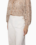 Kimara Ivy Pants Silver White waistband detail