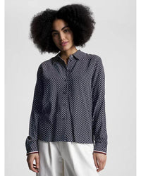 Tommy Hilfiger - Polkadot Regular Fleur Shirt in Navy