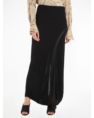 Calvin Klein - Fluid Jersey Panel Skirt in Black