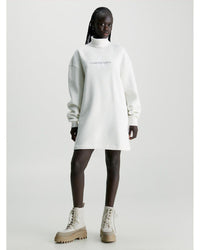 Calvin Klein - Monologo Roll Neck Dress in Ivory