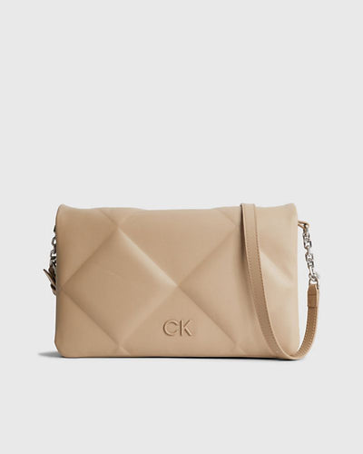 Calvin Klein - Re-Lock Quilt Shoulder Bag in Taupe