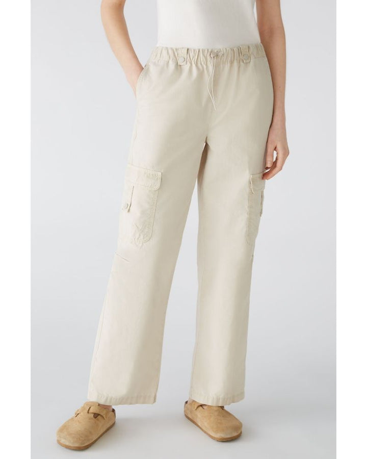 Oui - Cargo Pant in Beige