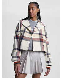 Tommy Women - Wool Blend Check Peacoat in Check