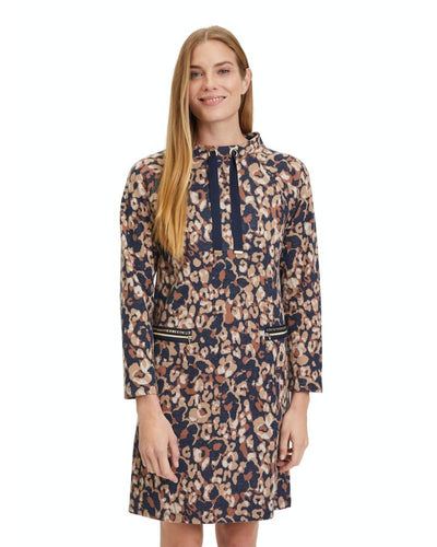 Betty Barclay - Long Sleeve Short Dress in Camel