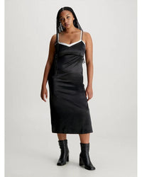 Calvin Klein - Zipped Back Midi Slip Dress in Black
