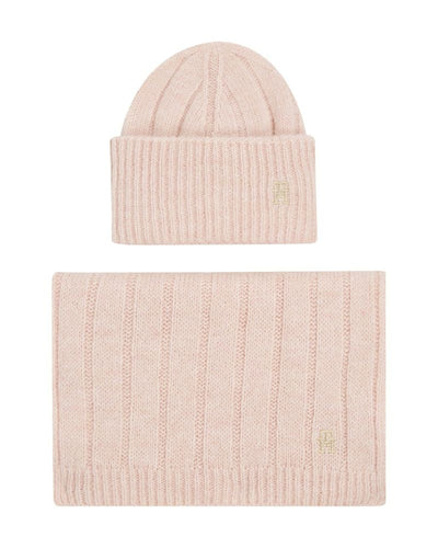 Tommy Hilfiger - Timeless Beanie+Scarf in Pale pink