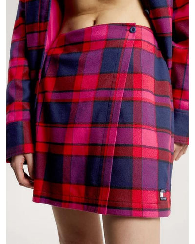 Tommy Jeans - Check Wrap Mini Skirt in Red