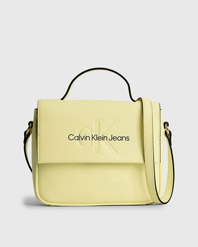 Calvin Klein - Sculpted Boxy Flap Bag in Yellow