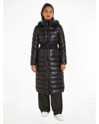 Calvin Klein - Essential Belted Padded Lightweight Maxi Coat in Black