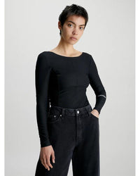 Calvin Klein - Back Buckle Long Sleeve Top in Black