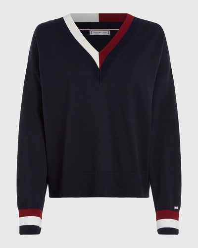 Tommy Hilfiger - GS CO V-Neckline Sweater in Navy
