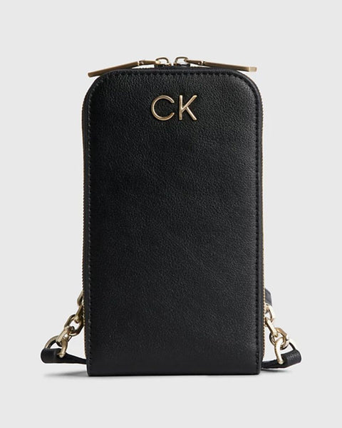 Calvin Klein Re-Lock Quilt Phone Crossbody Ck Black