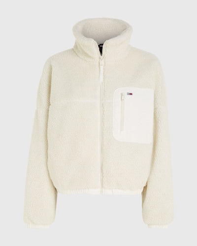 Tommy Jeans - Casual Sherpa Jacket in Off White