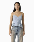 Levi's Monet Sleeveless Blouse in Soft blue front view