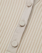 Guess ribbed knit top cream close-up button detail