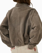 My Essential Wardrobe MWPetra Suede Jacket major brown suede texture detail