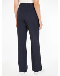 Tommy Hilfiger - Wide Leg Pleated Pant in Navy - Rear View
