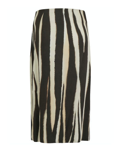 Marc Aurel - Zebra Midi Skirt in Zebra - Rear View
